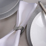 Ripple Napkin Rings  (Set of 4) - Platinum