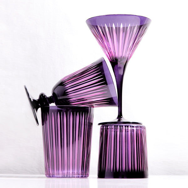 Prism Martini Glasses - Purple (Set of 4)