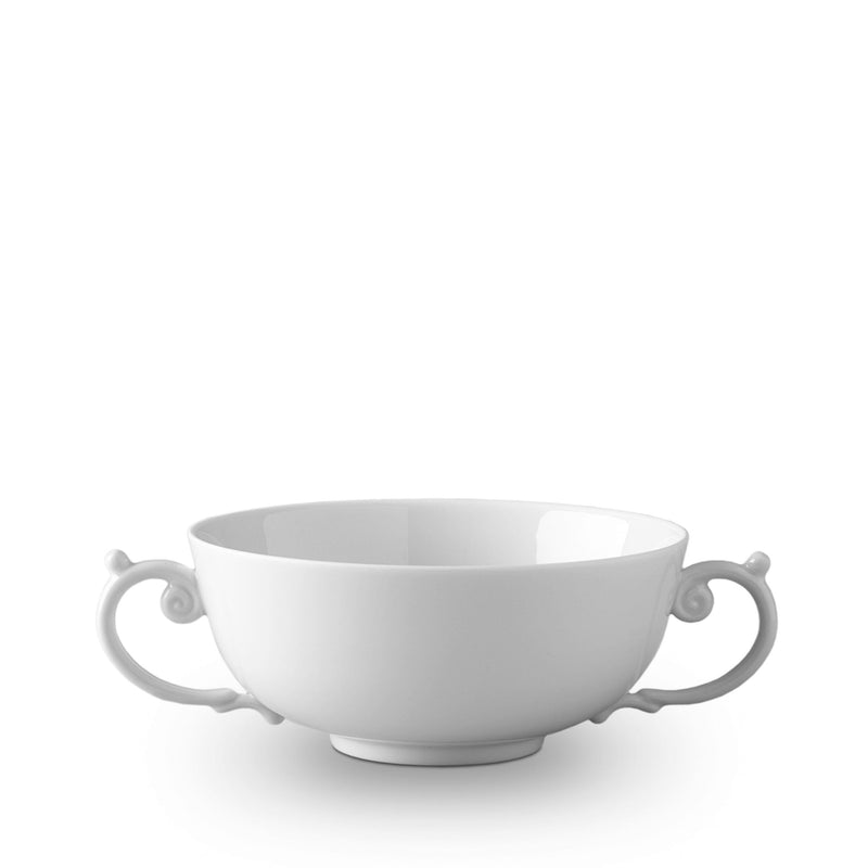 Aegean Soup Bowl in White - Sculpted Wave Motif Design with a Nod to Greco-Roman Treasures of the Ancient World