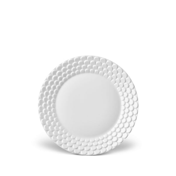 White Aegean Bread and Butter Plate - Sculpted Wave Motif Design with a Nod to Greco-Roman Treasures of the Ancient World
