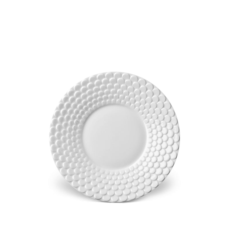 White Aegean Saucer - Sculpted Wave Motif Design with a Nod to Greco-Roman Treasures of the Ancient World