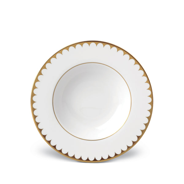 Gold Aegean Filet Soup Plate - Sculpted Wave Motif Design with a Nod to Greco-Roman Treasures of the Ancient World