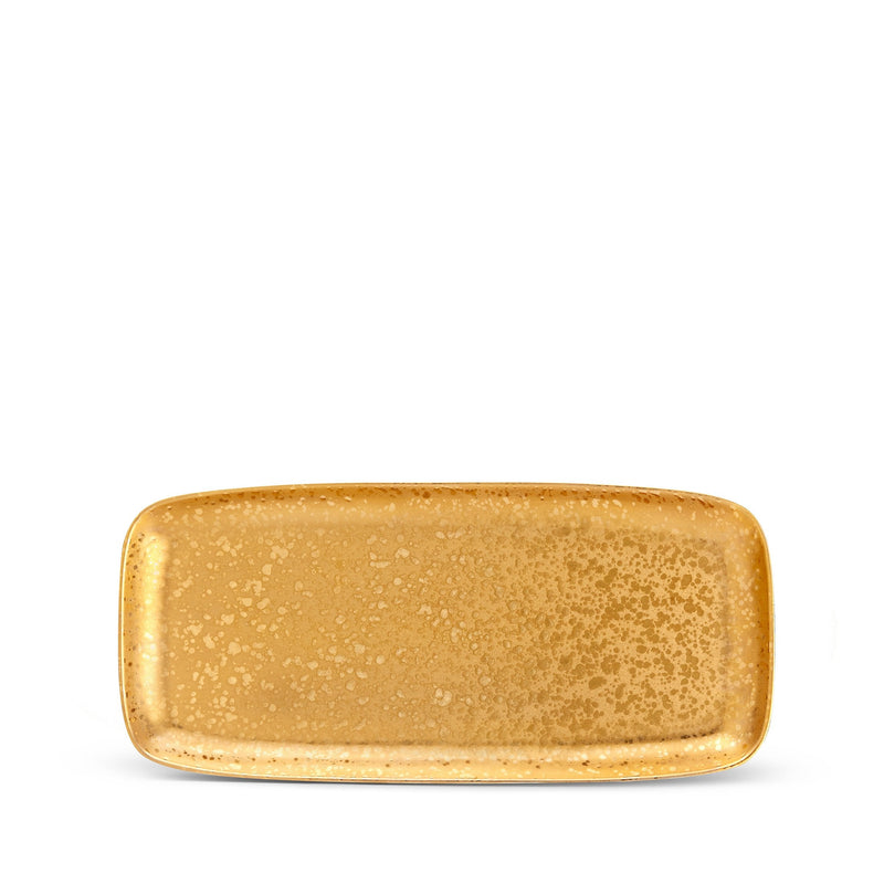 Medium Alchimie Rectangular Platter in Gold by L'OBJET