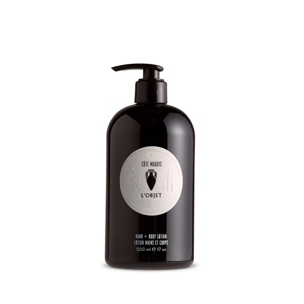 Apothecary Cote Maquis Hand and Body Lotion - Black Glass Pump Bottle - Fragrant Lotion with Hydrating Elements