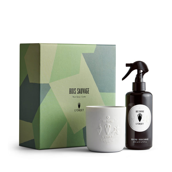 Bois Sauvage Room Spray + Candle Gift Set - Fragrant Spray - Soothing Blend of Fragrances for the Home