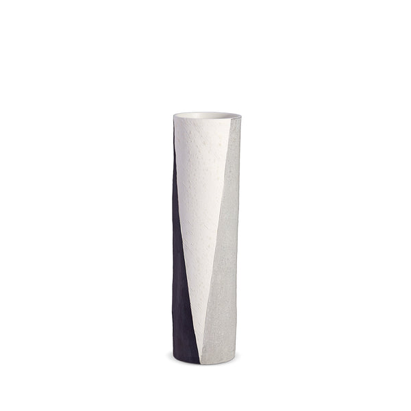 Large Cubisme Vase by L'OBJET - Crafted from Lightly Textured Earthenware - Simple Geometric Shape with Subtle Style