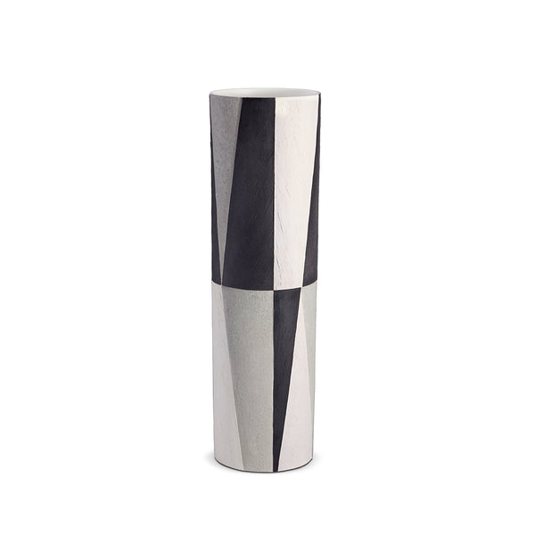 X-Large Cubisme Vase by L'OBJET - Crafted from Lightly Textured Earthenware - Simple Geometric Shape with Subtle Style