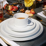 White Corde Tableware- Nod to Old-World Silk Cords - Sculptural and Timeless with Hand-Painted Porcelain - Classic Craftsmanship