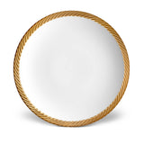 Gold Corde Charger - Nod to Old-World Silk Cords - Sculptural and Timeless with Hand-Painted Porcelain - Classic Craftsmanship