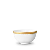 Corde Cereal Bowl in Gold - Nod to Old-World Silk Cords - Sculptural and Timeless with Hand-Painted Porcelain - Classic Craftsmanship