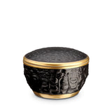 Gold Crocodile Round Box - Exemplary Workmanship with Hand-Crafted Metals and Limoges Porcelain