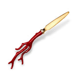 Coral Letter Opener by L'OBJET - Nod to Corals Found in the Mediterranean Sea - Organic Shape with Rich Red Hue