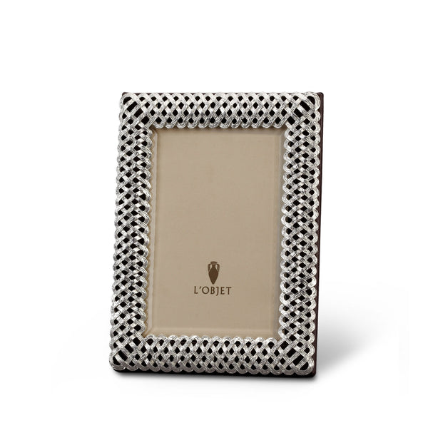 4x6-Inch Braid Frame in Platinum - Hand-Crafted and Sculptural with Elevated Aesthetic - Presented in a Luxury Gift Box