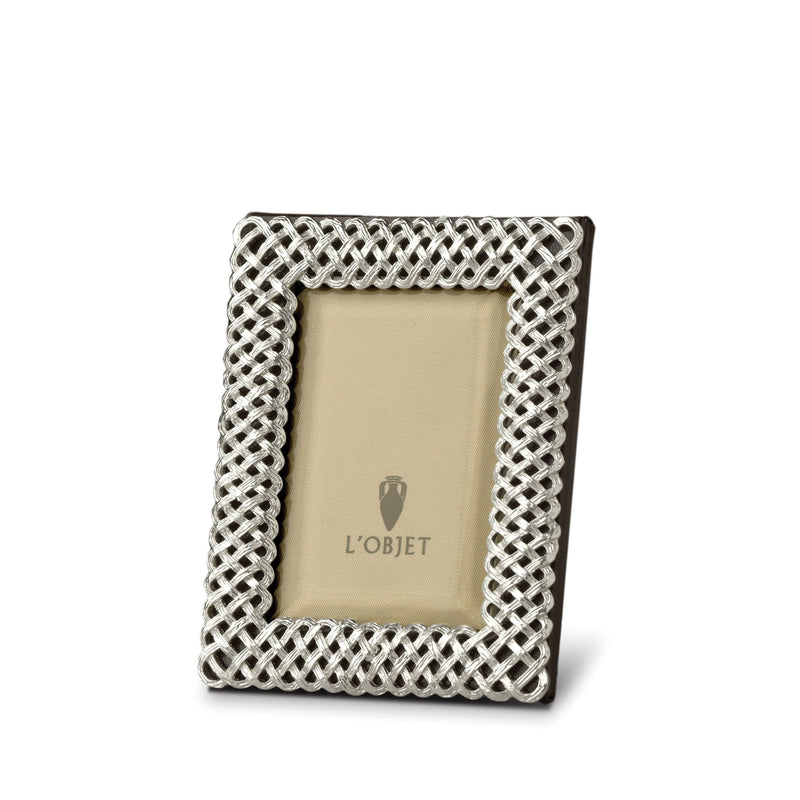 2x3-Inch Braid Frame in Platinum - Hand-Crafted and Sculptural with Elevated Aesthetic - Presented in a Luxury Gift Box