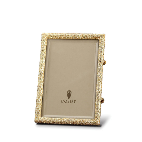 4x6-Inch Rectangular Pave Frame in Gold - Embellished with Sophisticated Detail and Unparalleled Artistry