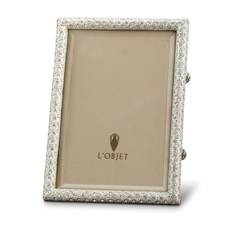 8x10-Inch Rectangular Pave Frame in Gold and White Crystals - Embellished with Sophisticated Detail and Unparalleled Artistry