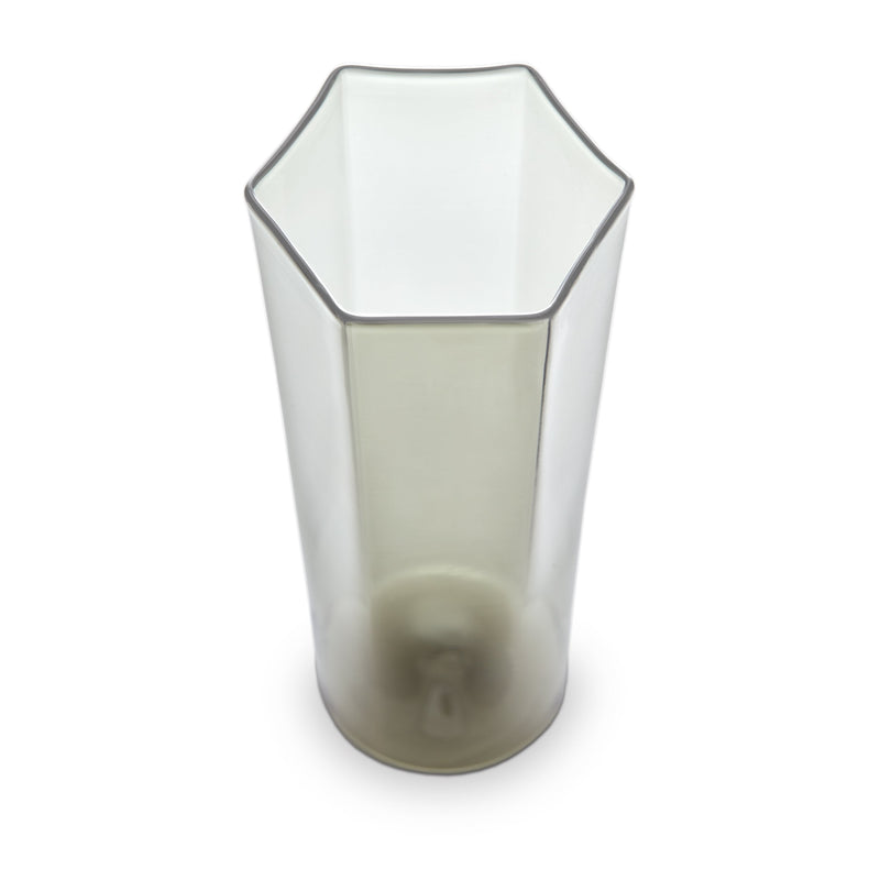 Hex Champagne Glass in Smoke by L'OBJET - Hand-Crafted with Intricate Geometric Style - Versatile for Form and Function