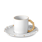 Haas Mojave Espresso Cup and Saucer in Gold Features Bold Artistry - Reminiscent of Desert Pebbles - Definitive Patterns and Versatile Style
