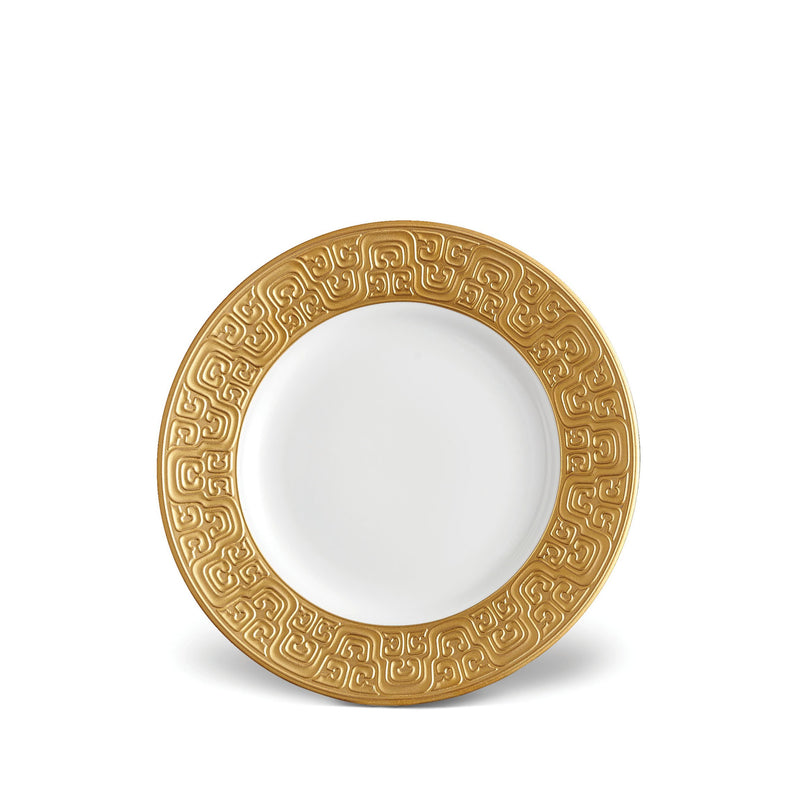Han Bread and Butter Plate in Gold - Reminiscent of China's Han Dynasty - Crafted from Limoges Porcelain and Glazed Ceramics