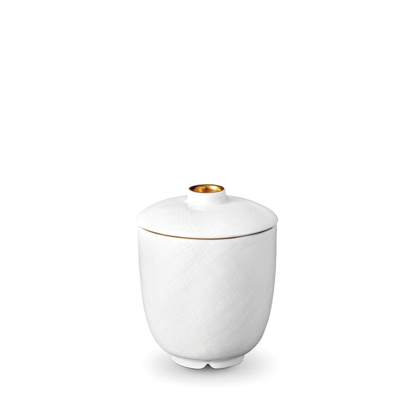 Han Sugar Bowl in Gold - Reminiscent of China's Han Dynasty - Crafted from Limoges Porcelain and Glazed Ceramics