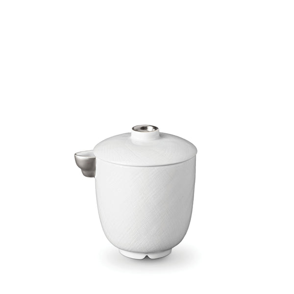 Han Creamer in Platinum - Reminiscent of China's Han Dynasty - Crafted from Limoges Porcelain and Glazed Ceramics