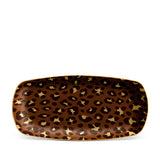Medium Leopard Rectangular Tray Adorned with 24K Gold Rims - Hand-Crafted Leopard Tray in Ageless Design