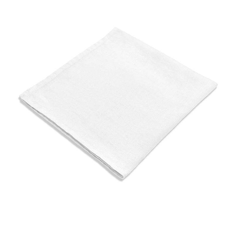 White Linen Sateen Napkins - Hand-Crafted Linen Woven Textile - Luxurious & Intricate Soft Sateen Napkins