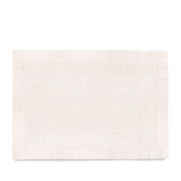 Ecru Linen Sateen Placemats - Hand-Crafted Linen Woven Textile - Luxurious & Intricate Soft Sateen Placemats