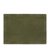 Olive Linen Sateen Placemats - Hand-Crafted Linen Woven Textile - Luxurious & Intricate Soft Sateen Placemats