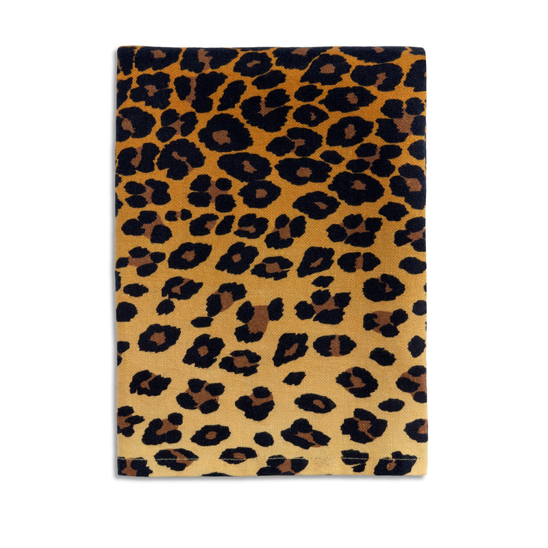 Natural Linen Sateen Leopard Napkins - Hand-Crafted in Portugal - Bold 100% Linen Woven Napkins by L'OBJET