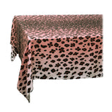 Large Pink Linen Sateen Leopard Tablecloth - Hand-Crafted in Portugal - Bold 100% Linen Woven Napkins by L'OBJET