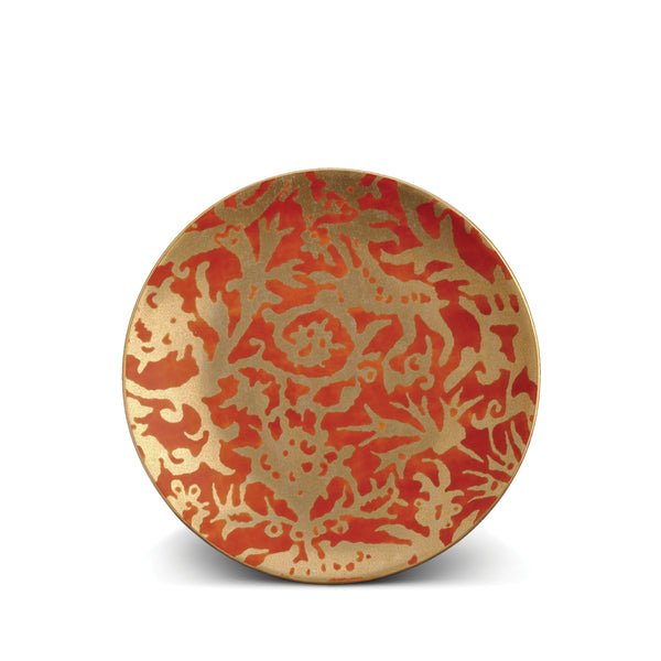 Fortuny Pergolesi Dessert Plates in Orange - Vibrant Designs Reminiscent of the Artisans of Venice - Crafted from Unique Earthenware and Metals