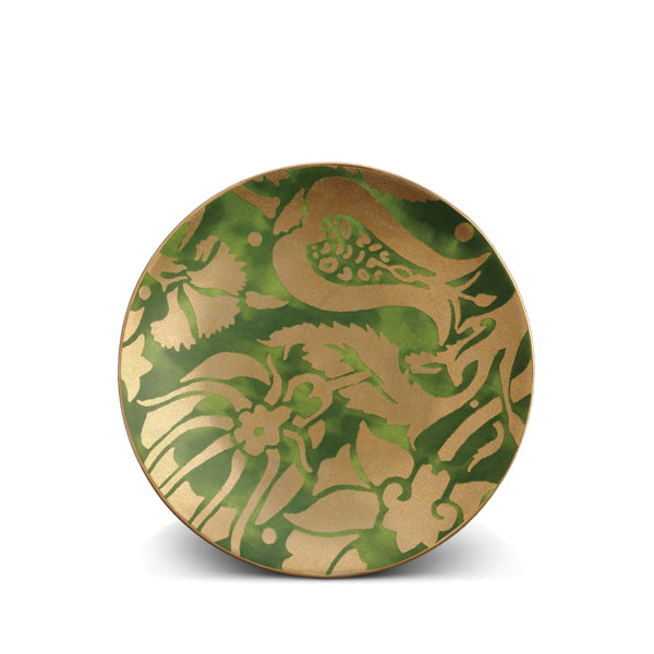 Fortuny Melagrana Dessert Plates in Green - Vibrant Designs Reminiscent of the Artisans of Venice - Crafted from Unique Earthenware and Metals