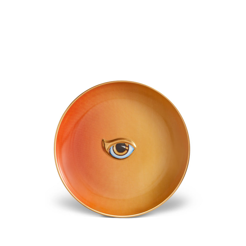 Orange and Yellow Lito Plate - Features a Bold Eye Symbolizing Protection and Awareness - Lito Set Highlights Connection
