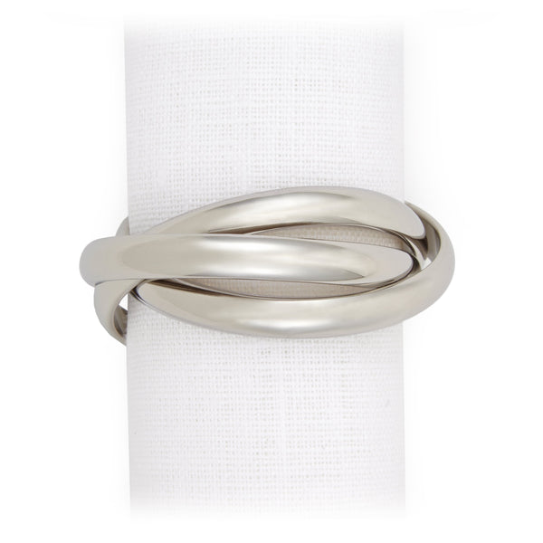 Three Ring Napkin Jewels in Platinum - Indulgent and Luxurious Napkin Rings