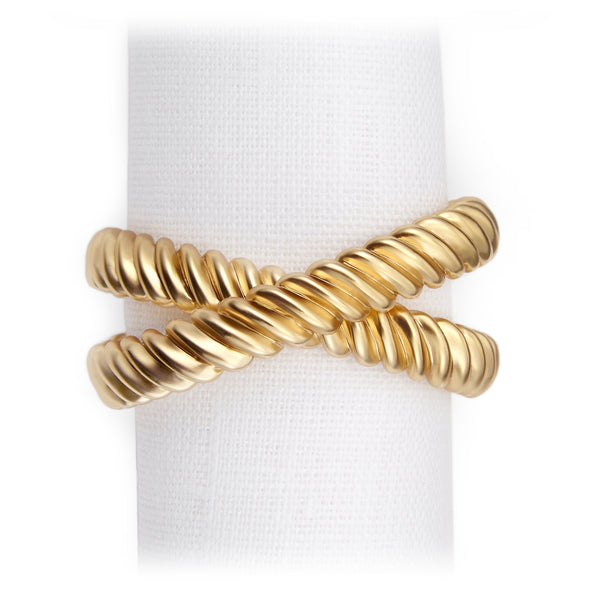 Deco Twist Napkin Jewels in Gold - Hand-Crafted with Brilliant Workmanship - Indulgent and Luxurious Jewels