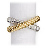 Deco Twist Napkin Jewels in Platinum and Gold - Hand-Crafted with Brilliant Workmanship - Indulgent and Luxurious Jewels