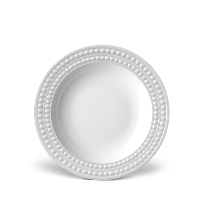 Perlée Soup Plate in White - Timeless and Sophisticated Dinnerware Crafted from Limoges Porcelain and Infused with Detailed Craftsmanship