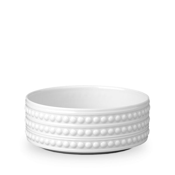 Medium Perlée Deep Bowl in White - Timeless and Sophisticated Dinnerware Crafted from Limoges Porcelain