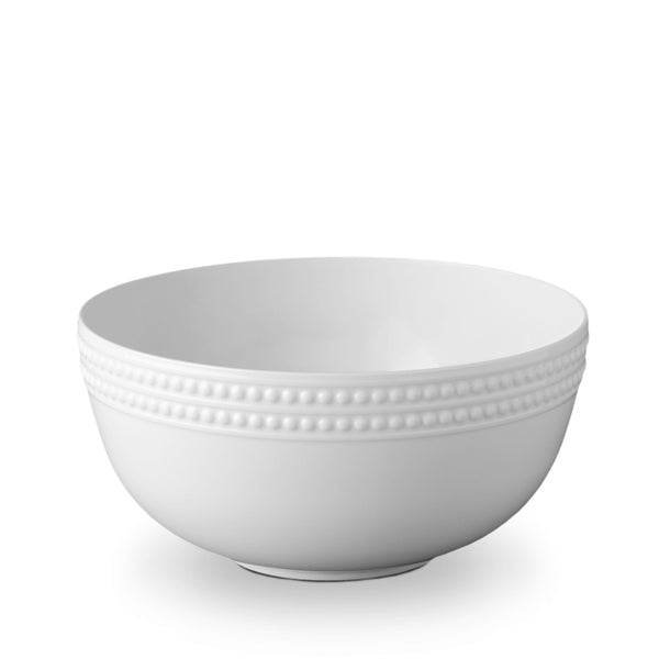 Large Perlée Serving Bowl in White - Timeless and Sophisticated Dinnerware Crafted from Limoges Porcelain