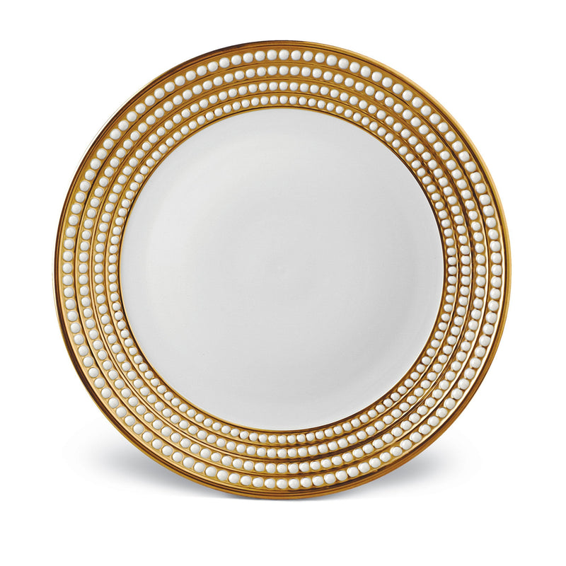 Perlée Charger in Gold - Timeless and Sophisticated Dinnerware Crafted from Limoges Porcelain and Infused with Detailed Craftsmanship