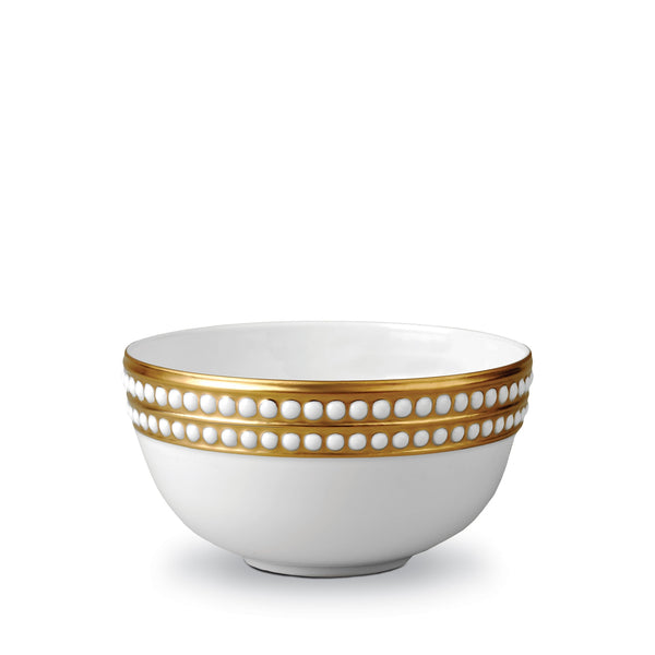 Perlée Cereal Bowl in Gold - Timeless and Sophisticated Dinnerware Crafted from Limoges Porcelain