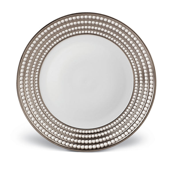 Perlée Charger in Platinum - Timeless and Sophisticated Dinnerware Crafted from Limoges Porcelain and Infused with Detailed Craftsmanship