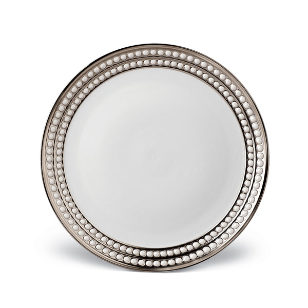 Perlée Dinner Plate in Platinum - Timeless and Sophisticated Dinnerware Crafted from Limoges Porcelain and Infused with Detailed Craftsmanship