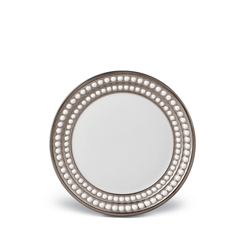 Perlée Bread and Butter Plate in Platinum - Timeless and Sophisticated Dinnerware Crafted from Limoges Porcelain