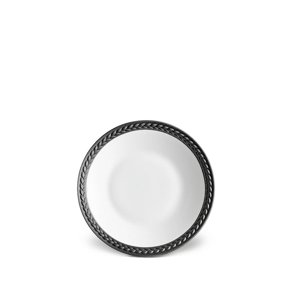 Soie Tressée Sauce Dish and Spoon Rest in Black - Classic Yet Modern Design Made of Limoges Porcelain