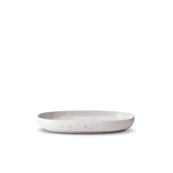 Terra Oval Platter in Stone - Hand-Crafted from Porcelain and Glazed Meticulously - Organic Shape