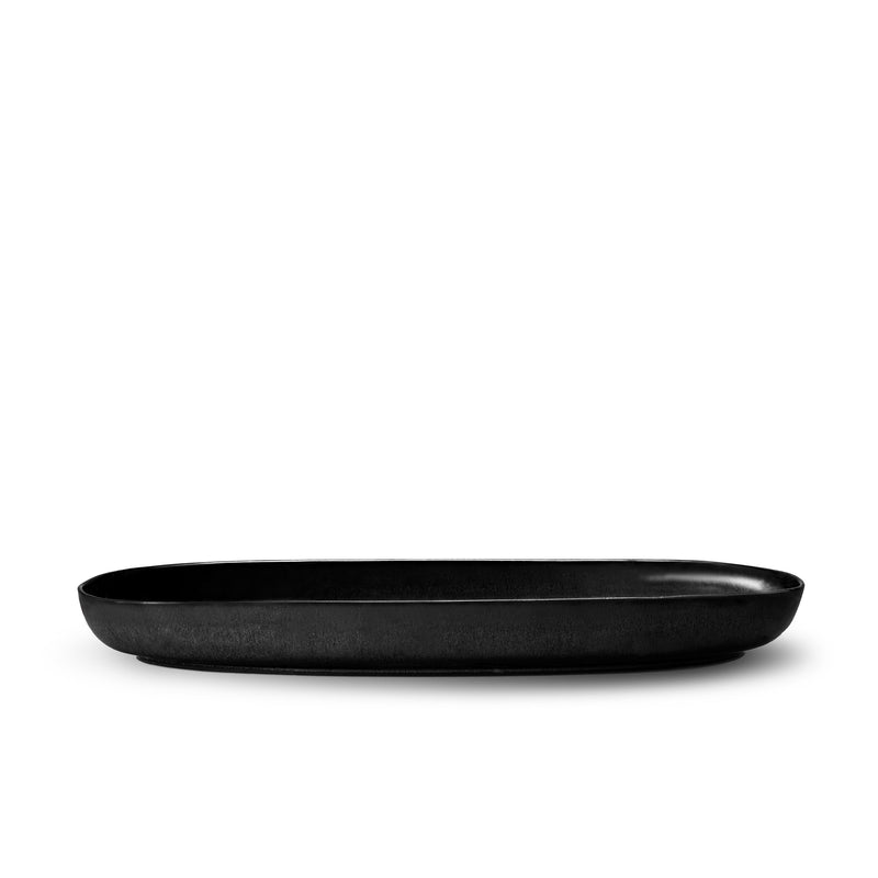 Medium Terra Oval Platter in Iron by L'OBJET - Hand-Crafted from Porcelain and Glazed Meticulously - Organic Shape