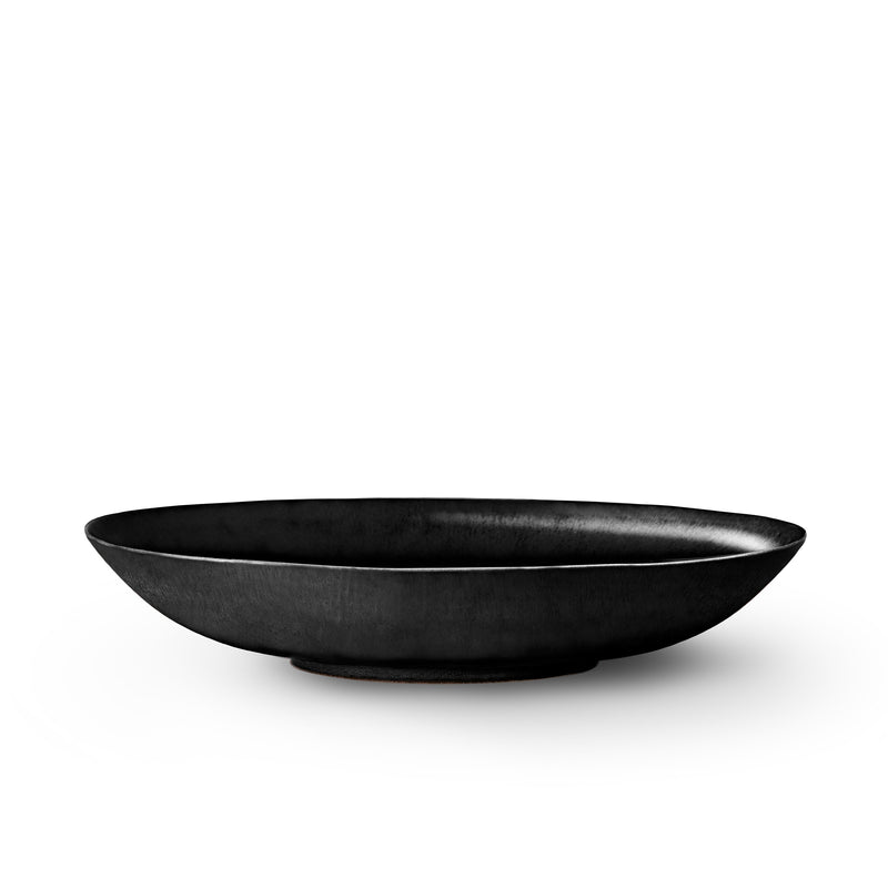 Large Terra Coupe Bowl in Iron by L'OBJET - Hand-Crafted from Porcelain and Glazed Meticulously - Organic Shape