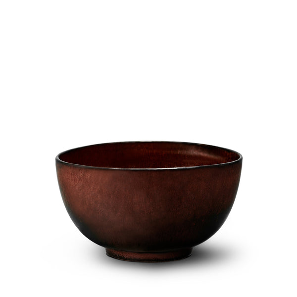 Medium Terra Cereal Bowl in Wine by L'OBJET - Hand-Crafted from Porcelain and Glazed Meticulously - Organic Shape